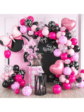 Pink & Black Balloon Arch Kit For Birthday Or Themed Party Decorations For Girls
