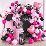 Pink & Black Balloon Arch Kit For Birthday Or Themed Party Decorations For Girls
