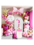 140Pc Mouse Balloon Garland Arch Pearl Pink White Gold Bowknot Party Decor