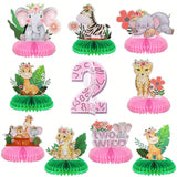 10pcs Two Wild Jungle Birthday Table Centerpieces 3D Decor for Parties & Showers