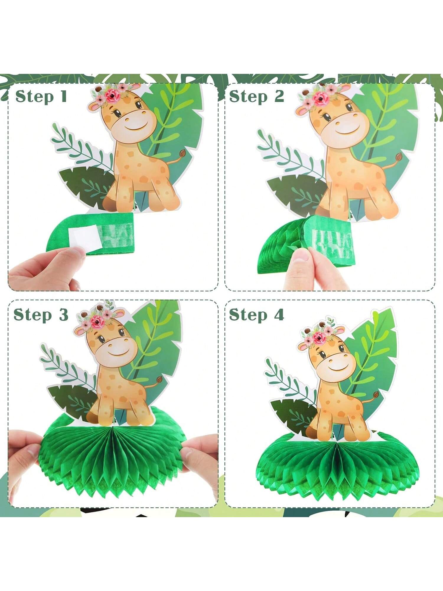 10pcs Two Wild Jungle Birthday Table Centerpieces 3D Decor for Parties & Showers