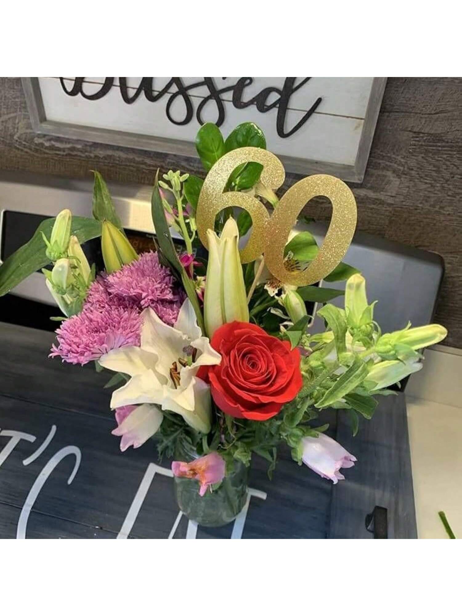 10PCS Double-Sided Gold 60th Birthday Anniversary Cake Table Centerpieces
