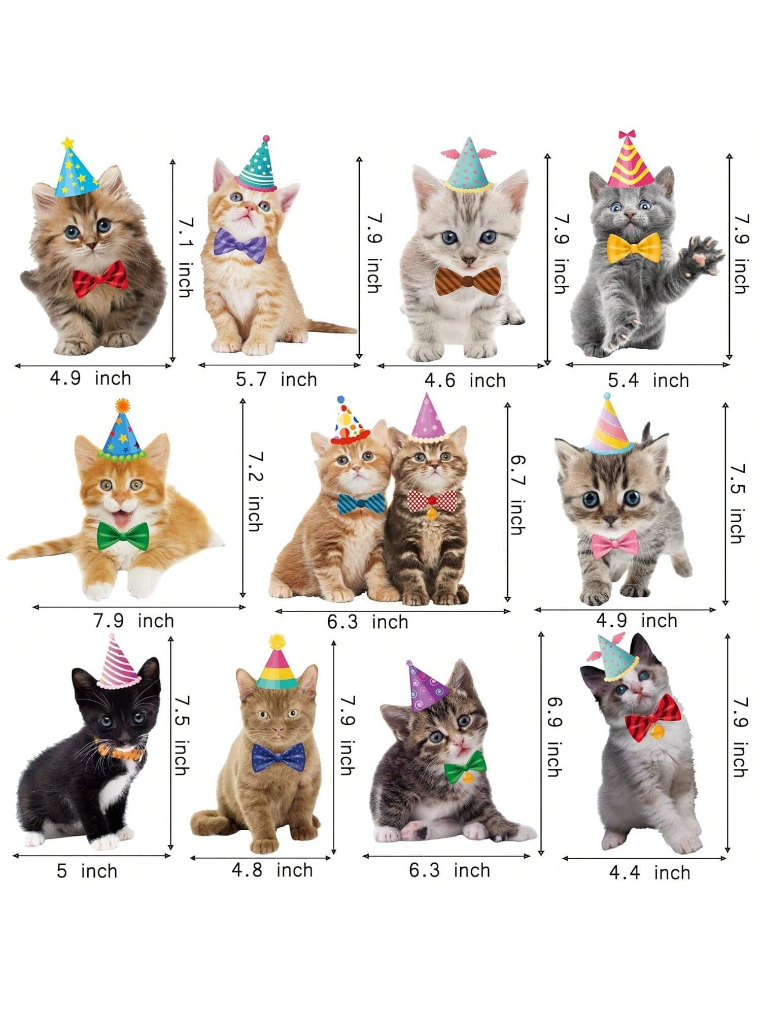 11PCS Baby Cat Honeycomb Centerpieces for Kitten & Cat-Themed Parties