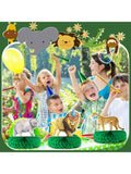 12-Pc Jungle Animal Honeycomb Centerpieces for Birthday and Baby Shower Parties
