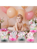 12-Pc Pink Elephant Honeycomb Centerpieces for Baby Showers Birthdays and Parties
