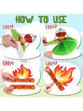 12-Pc Camping Honeycomb Centerpieces with Bears Tent and Campfire Table Decor