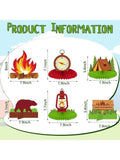 12-Pc Camping Honeycomb Centerpieces with Bears Tent and Campfire Table Decor