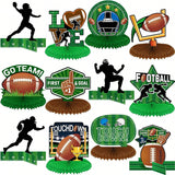 12PCS Football Table Centerpieces Honeycomb Silhouette Party Decorations