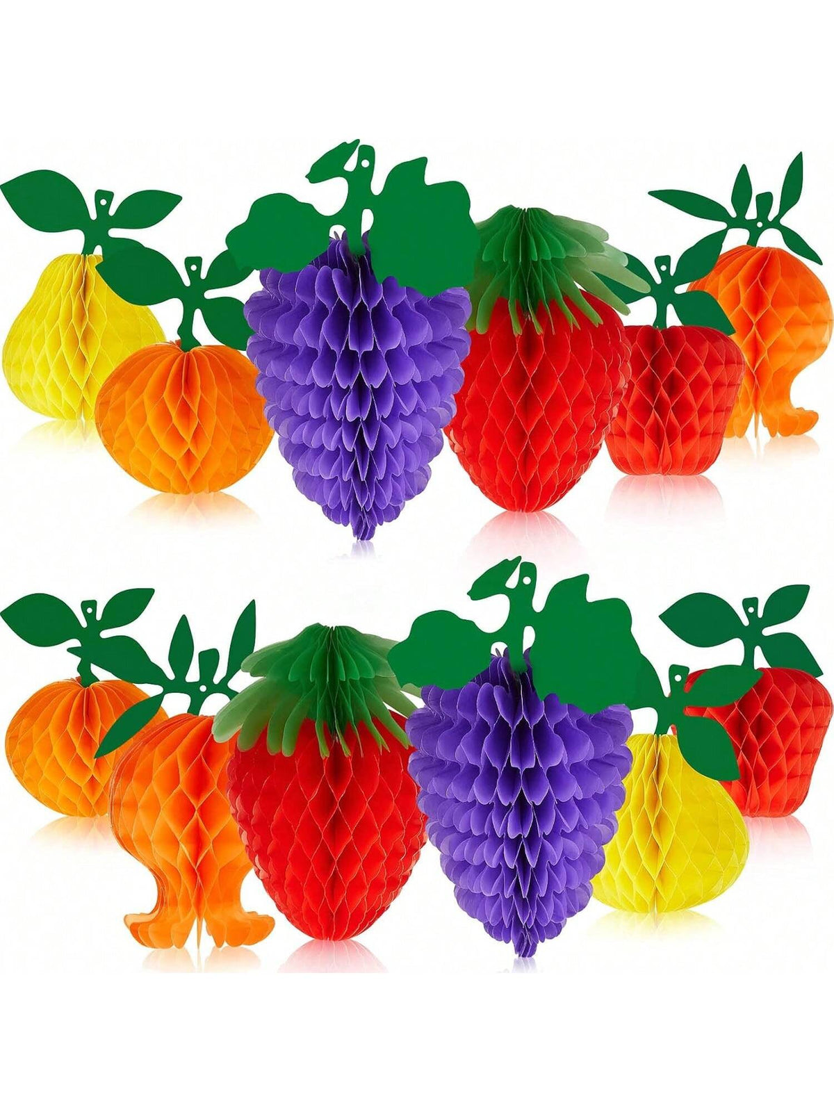 12-Pc Hawaiian Fruit Party Table Centerpieces Pineapple and Strawberry Decorations