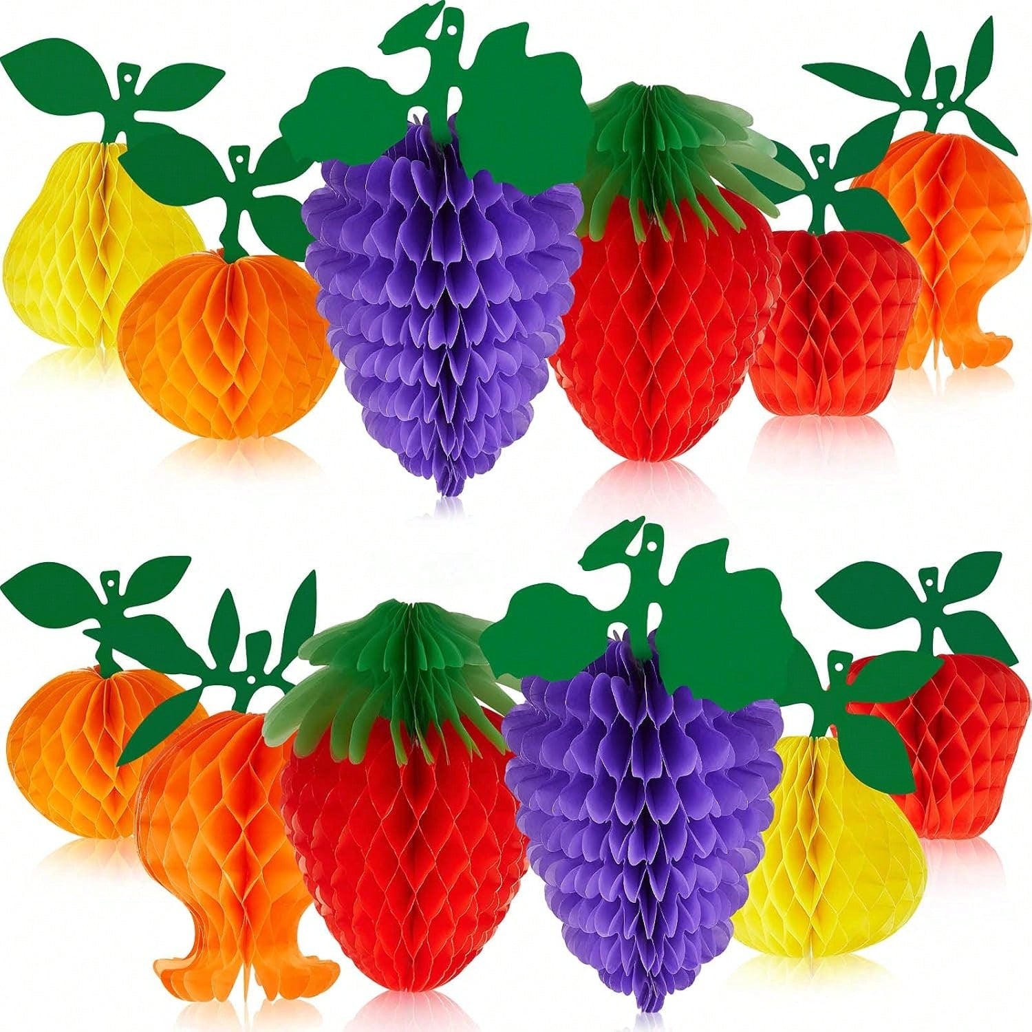 12-Pc Hawaiian Fruit Party Table Centerpieces Pineapple and Strawberry Decorations