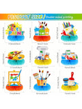 9pcs Paint Party Honeycomb Centerpieces Art Theme Decorations for Birthday Shower
