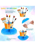 9pcs Paint Party Honeycomb Centerpieces Art Theme Decorations for Birthday Shower