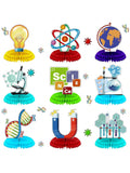 9pcs Science Party Honeycomb Centerpieces 3D Table Decorations for Lab Theme