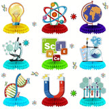 9pcs Science Party Honeycomb Centerpieces 3D Table Decorations for Lab Theme
