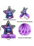 9pcs Glow Neon Honeycomb Party Centerpieces Tabletop Decorations for Glow Party