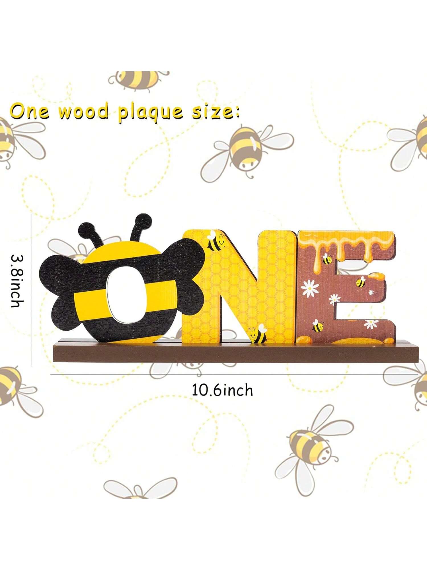 Bumble Bee Wooden Letter Sign Table Centerpiece Baby Shower 1st Birthday Decor