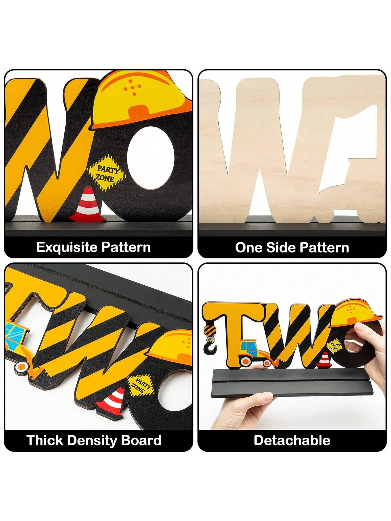 Construction Truck Wooden Letter Table Centerpiece 2nd Birthday Boy Decor