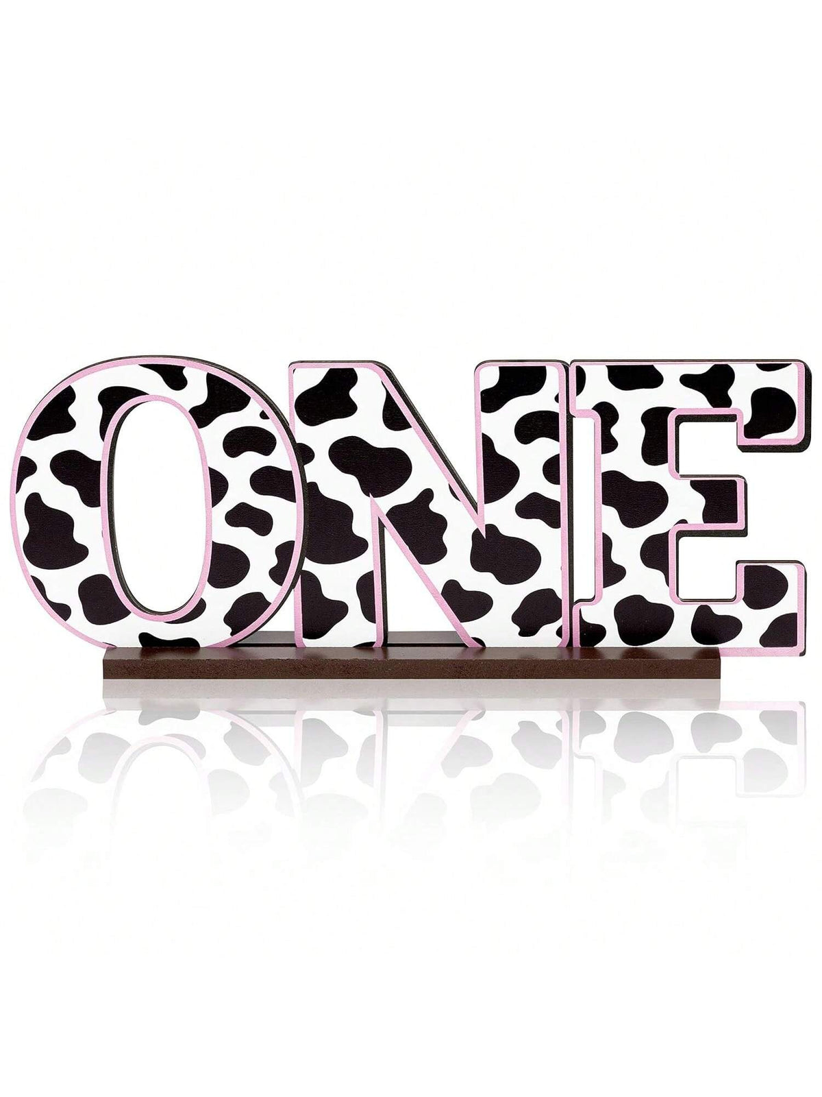Cow Print Wooden Letter Table Centerpiece First Birthday Baby Shower Decor