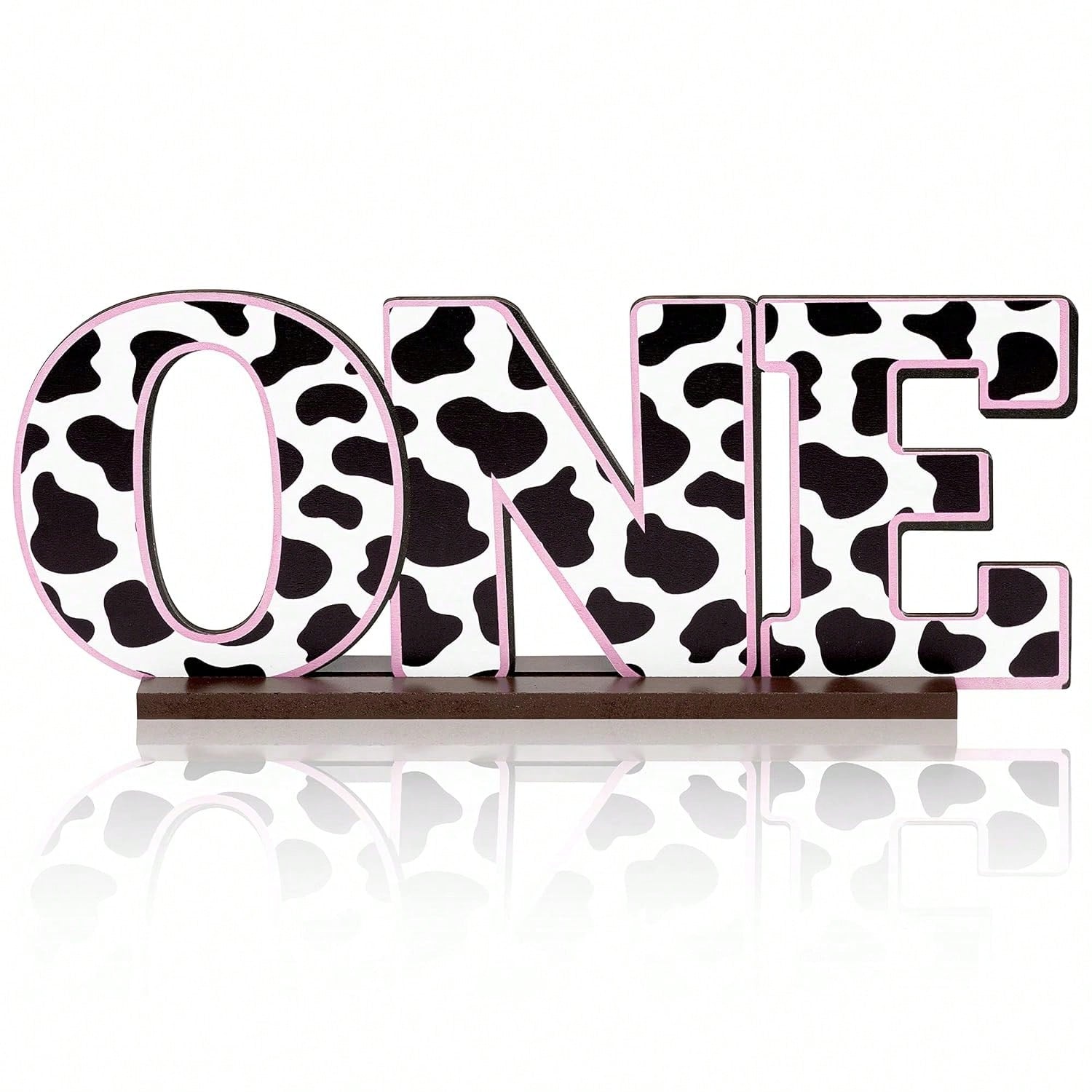 Cow Print Wooden Letter Table Centerpiece First Birthday Baby Shower Decor