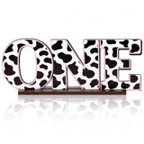 Cow Print Wooden Letter Table Centerpiece First Birthday Baby Shower Decor