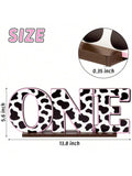 Cow Print Wooden Letter Table Centerpiece First Birthday Baby Shower Decor