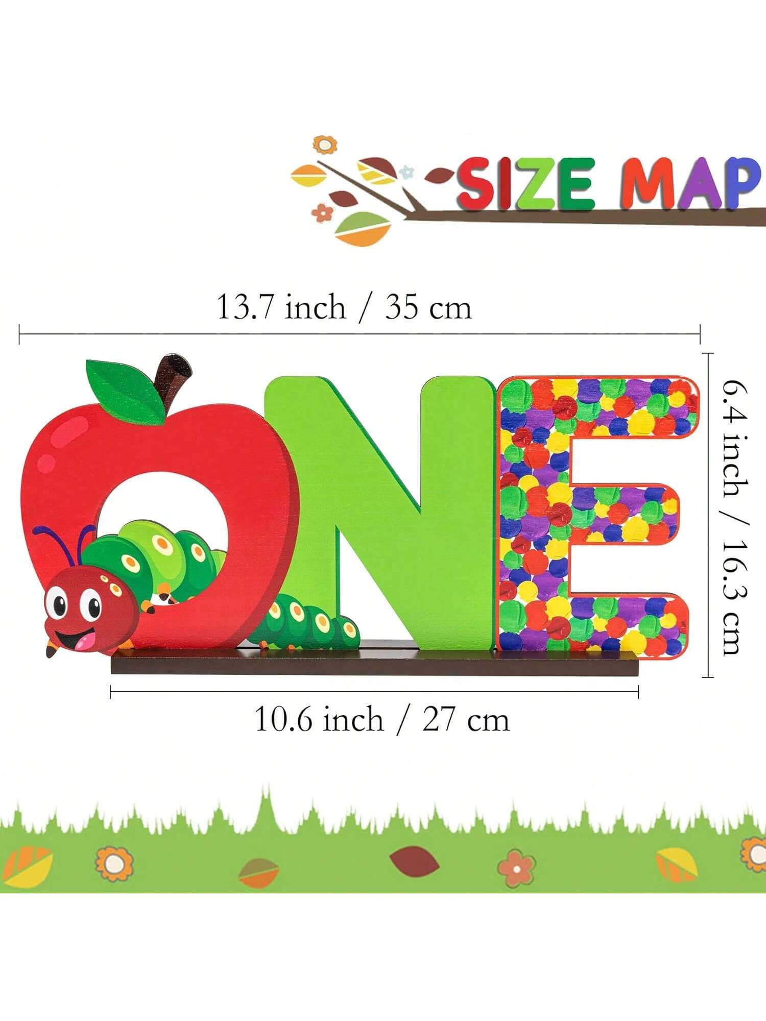 Hungry Caterpillar Wooden Letter Sign for Kids First Birthday and Baby Shower Decor