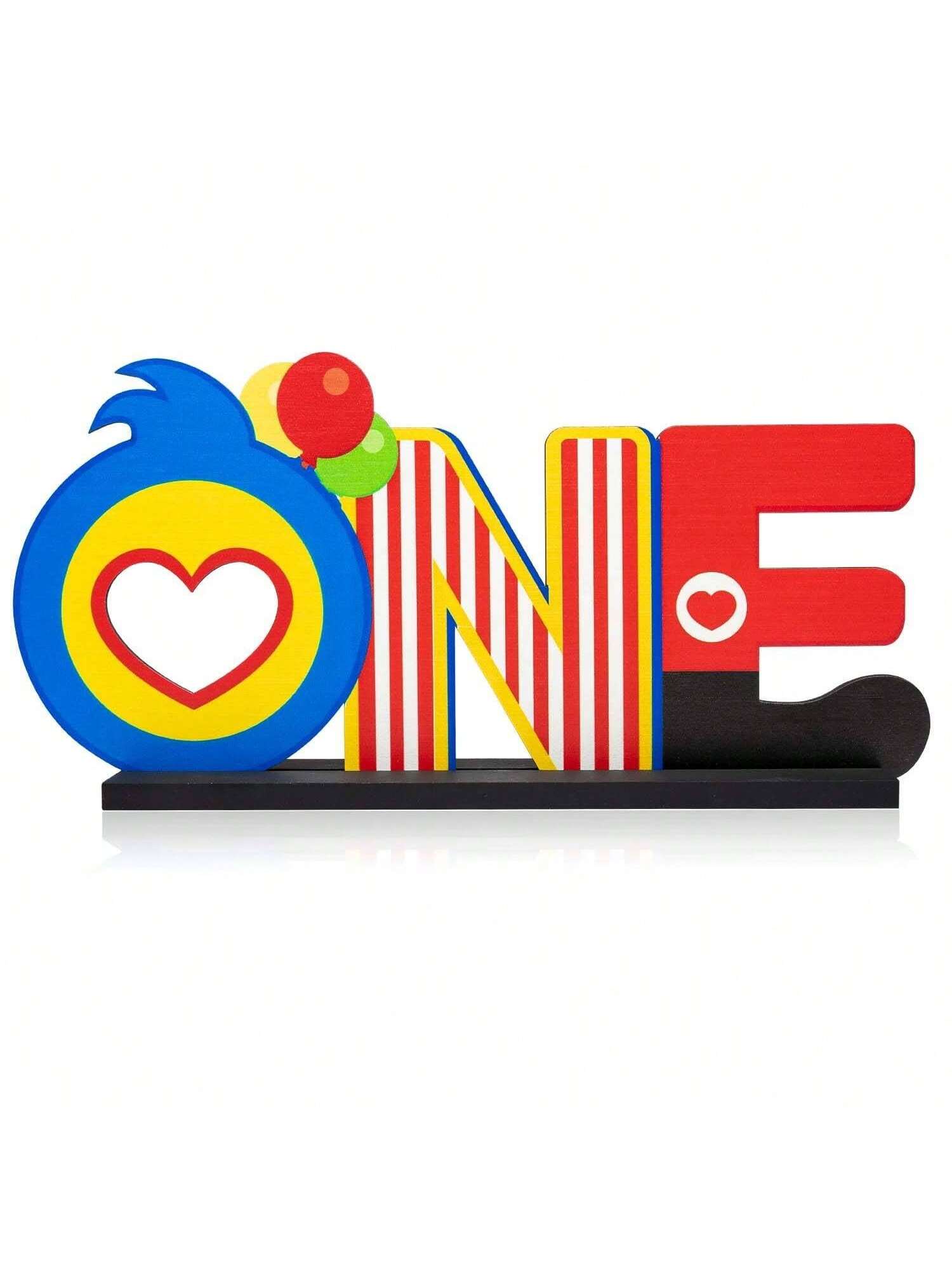 Plim Plim Wooden Letter Table Centerpiece Circus Clown First Birthday Decor