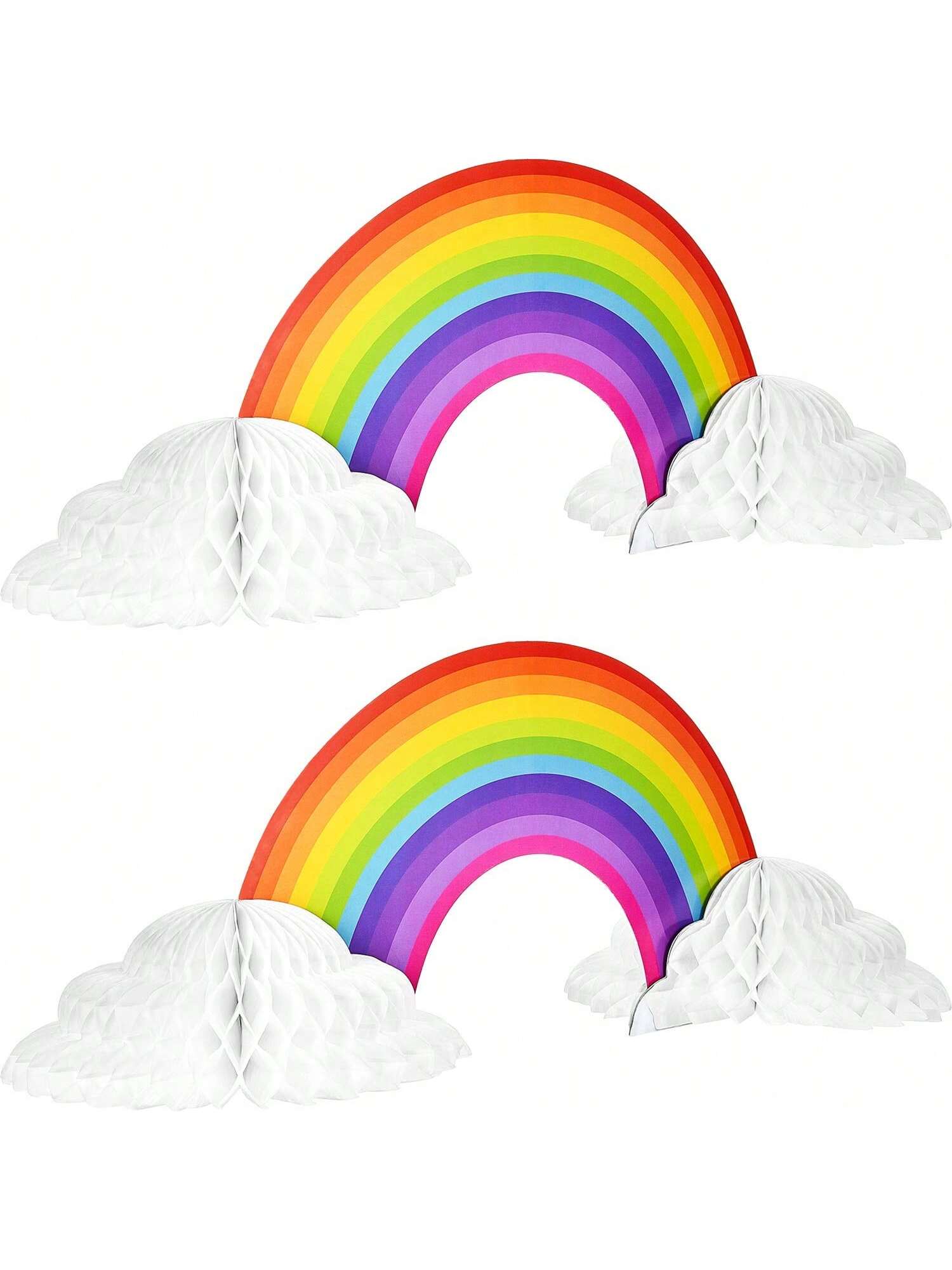Rainbow Honeycomb Paper Centerpieces Unicorn Cloud Birthday Baby Shower 2PCS