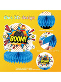 10pcs Hero Themed Party Decorations Honeycomb Centerpieces Table Topper Decor