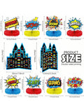 10pcs Hero Themed Party Decorations Honeycomb Centerpieces Table Topper Decor