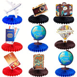 Travel Theme Party Decor with Adventure Table Honeycomb Centerpieces