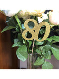 10PCS Double-Sided Gold 80th Birthday Anniversary Cake Table Centerpieces