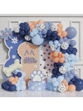 147PCS Blue Balloon Arch Kit with Dog Paw & Bone Foils for Puppy Parties
