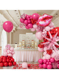 152PCS Valentine Balloon Arch Kit Pink Red Confetti Hearts Foil Decorations