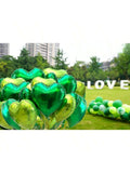 20PCS 18 Inch Lime Green Heart Foil Balloons for Parties & Weddings