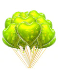 20PCS 18 Inch Lime Green Heart Foil Balloons for Parties & Weddings