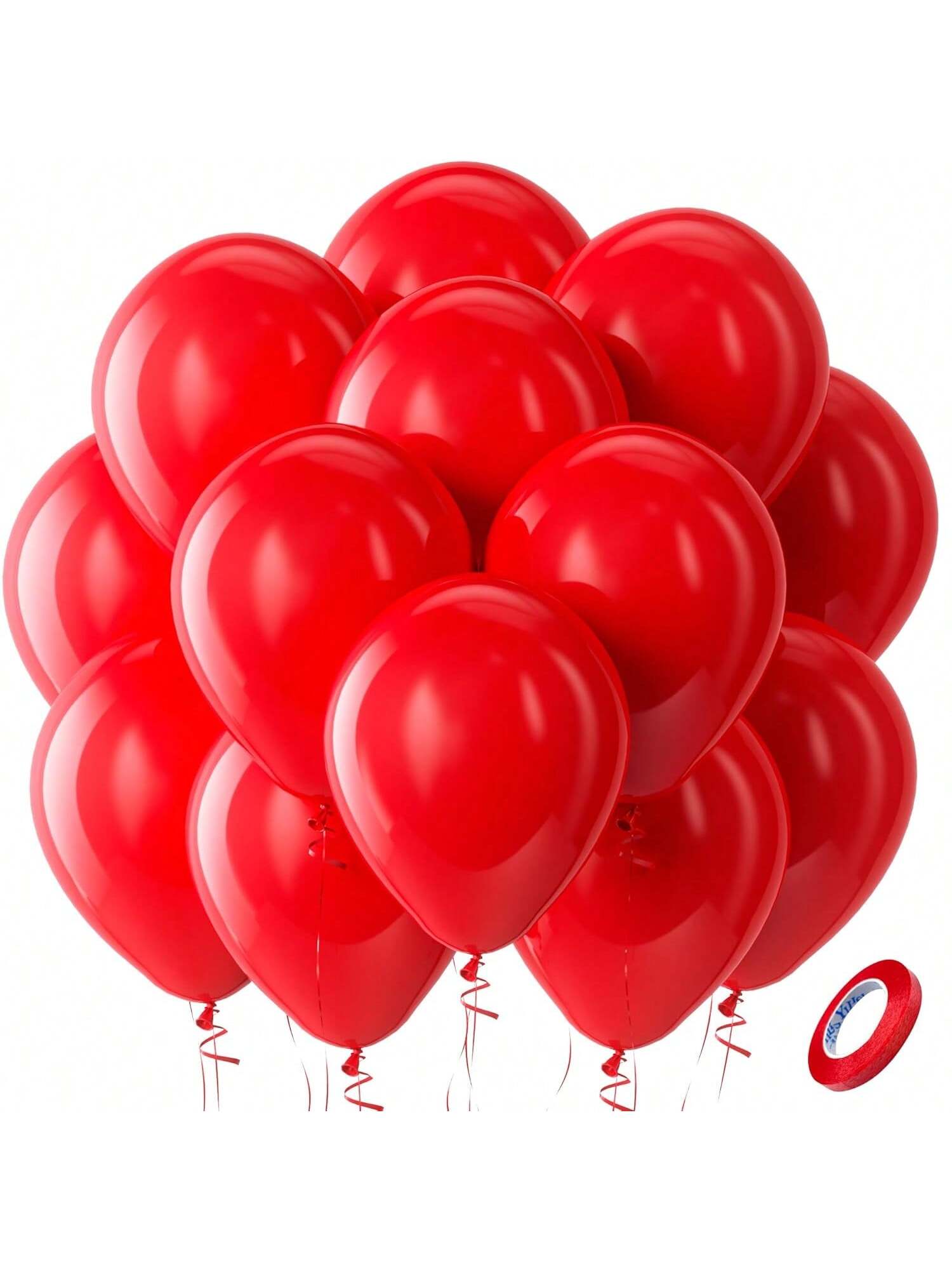 100 Pc 12 Inch Red Latex Balloons for Helium Birthday Wedding and Party Decor
