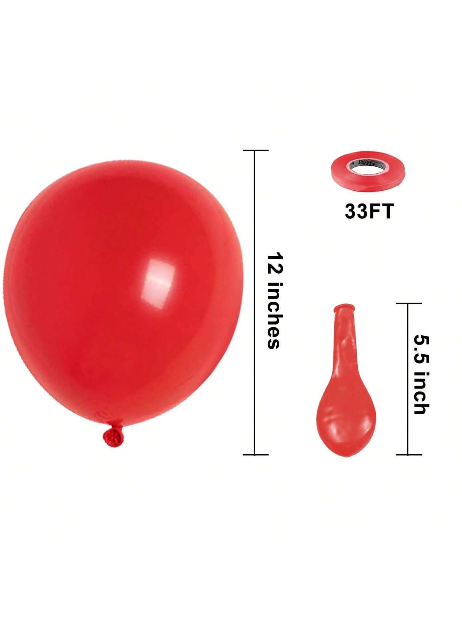 50 Pc 12 Inch Red Latex Balloons for Helium Birthday Wedding and Party Decor