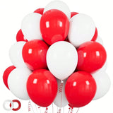 100 Red and White 12 Inch Latex Balloons for Party, Wedding, and Holiday Decor