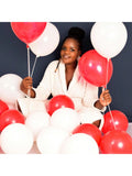 100 Red and White 12 Inch Latex Balloons for Party, Wedding, and Holiday Decor