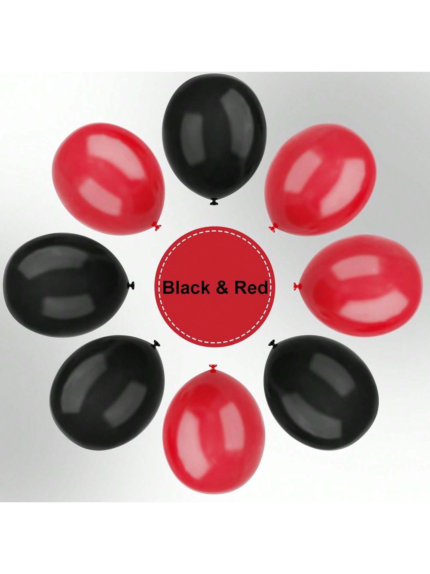 67 Pc Red and Black 12 Inch Latex Balloons for Birthday Graduation and Party Decor