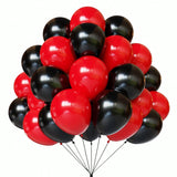 67 Pc Red and Black 12 Inch Latex Balloons for Birthday Graduation and Party Decor