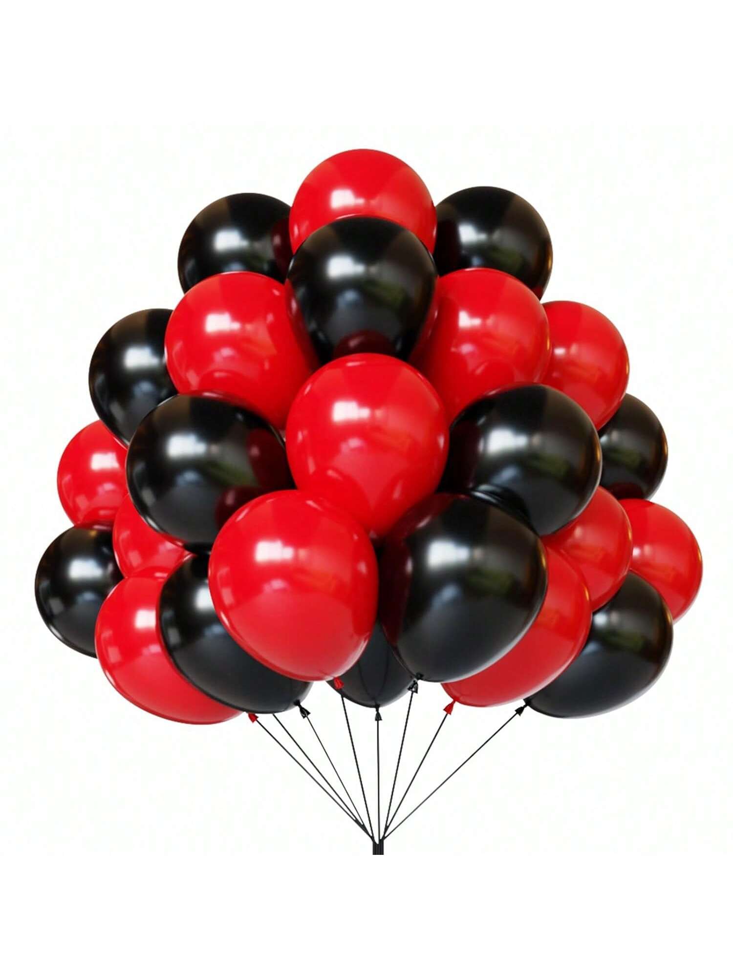 67 Pc Red and Black 12 Inch Latex Balloons for Birthday Graduation and Party Decor