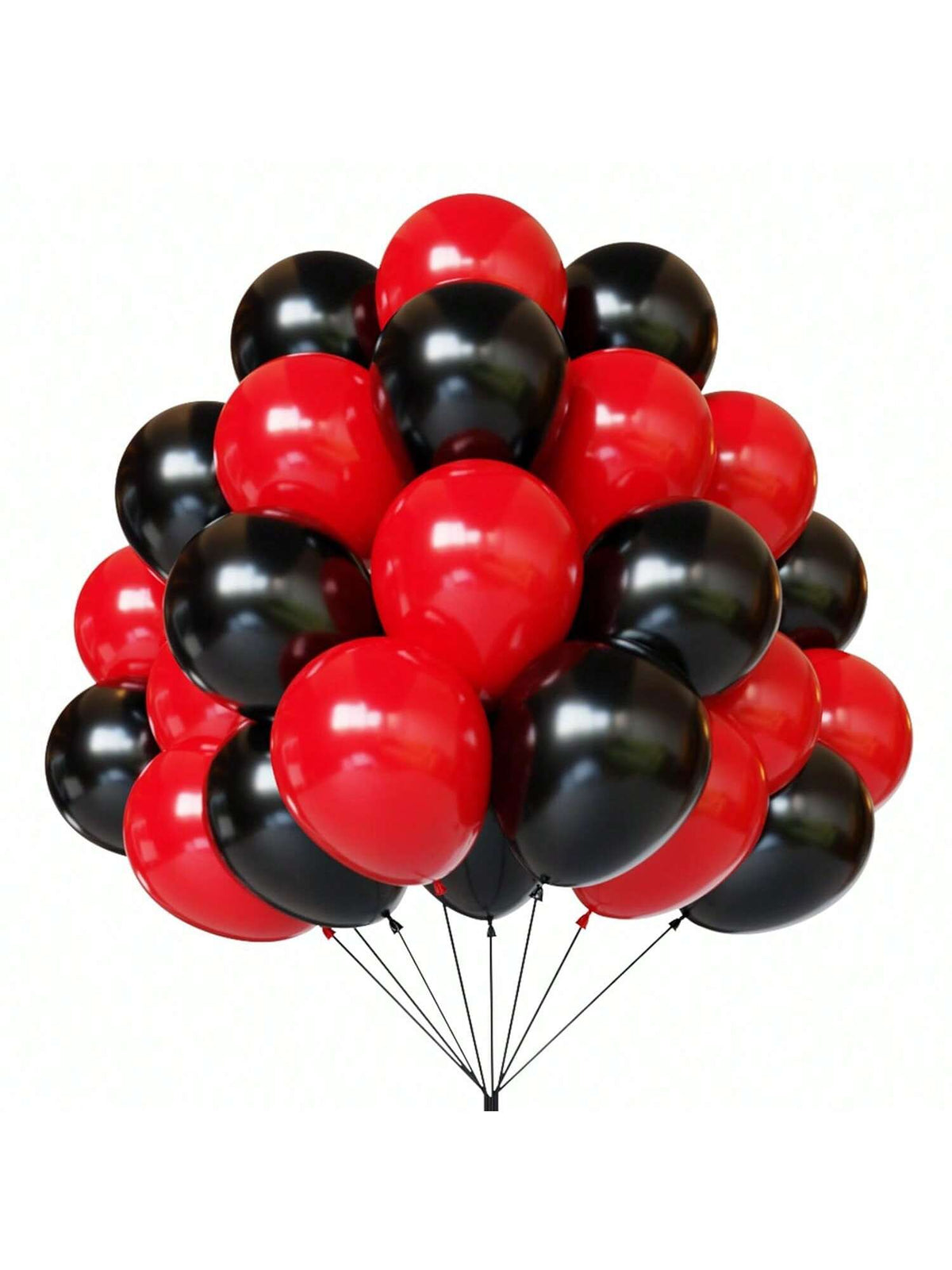 67 Pc Red and Black 12 Inch Latex Balloons for Birthday Graduation and Party Decor