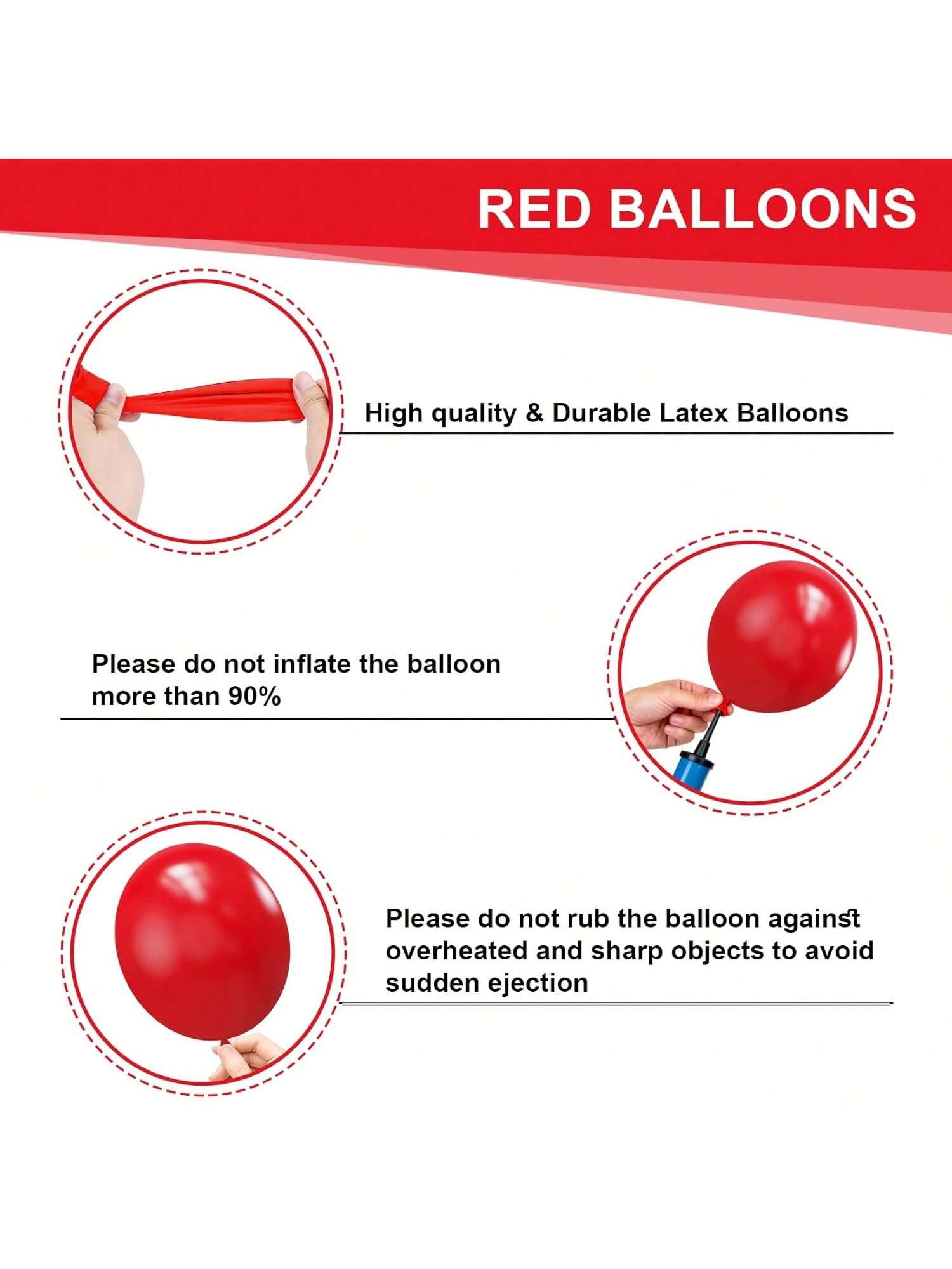 114 Pc Red Latex Balloon Garland Kit in Various Sizes for Birthday Wedding and Party
