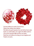 60-Pc 12-Inch Red Latex and Confetti Balloons with Ribbons for Parties and Events