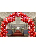 60-Pc 12-Inch Red Latex and Confetti Balloons with Ribbons for Parties and Events