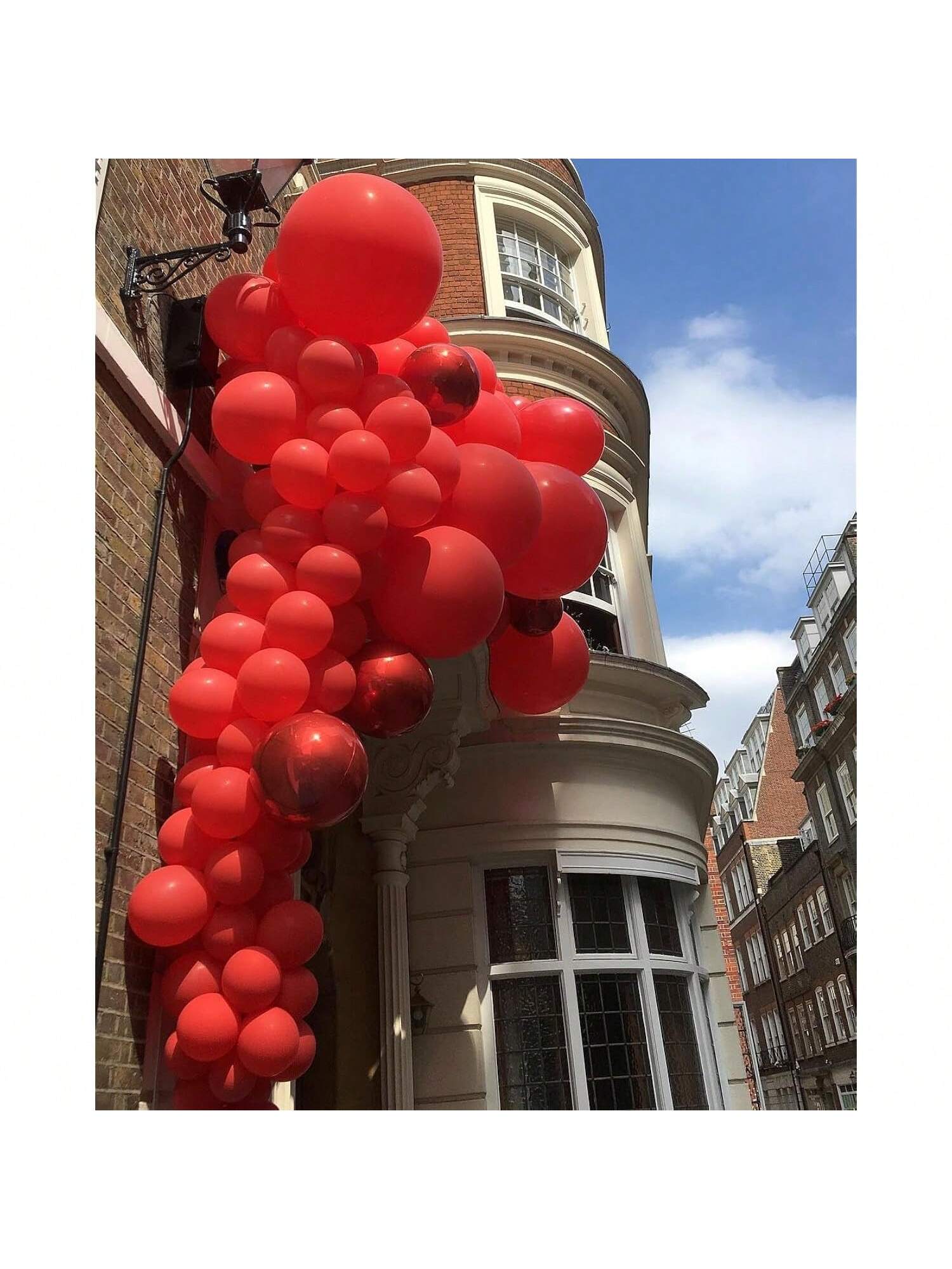 55 Pc 12 Inch Red Latex Balloons with Ribbon for Birthday Graduation and Party Decor
