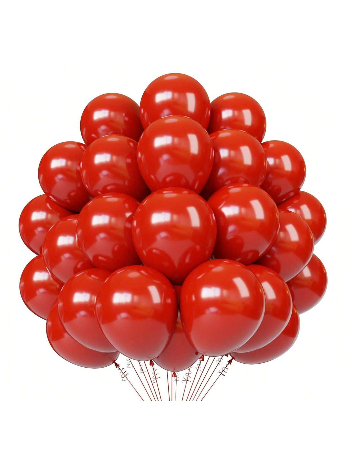 55 Pc 12 Inch Red Latex Balloons with Ribbon for Birthday Graduation and Party Decor