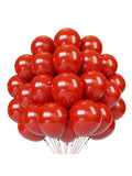 55 Pc 12 Inch Red Latex Balloons with Ribbon for Birthday Graduation and Party Decor